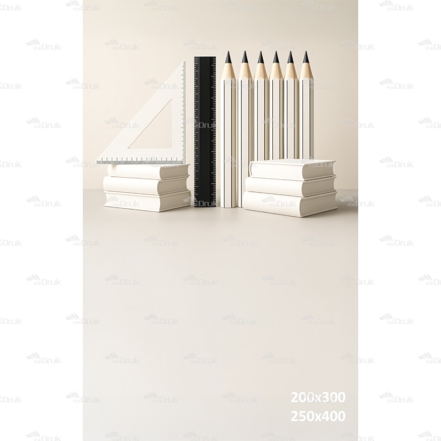 Tło fotograficzne – Minimalistyczne akcesoria szkolne w odcieniach bieli i czerni | 3672